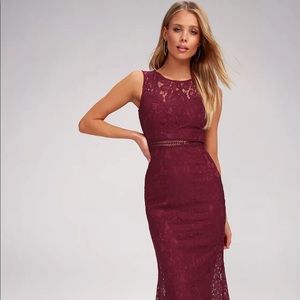 Music of the Heart Burgundy Lace Dress - Brand New